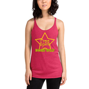 Free Spirit Born Wild in Yellow Women's Racerback Tank