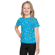 Load image into Gallery viewer, Aqua Sky Yellow Stars Kid&#39;s T-Shirt