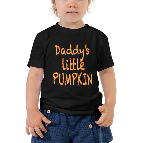 Z10Hallo Daddy's Little Pumpkin Family Halloween Toddler Short Sleeved Cotton Tee