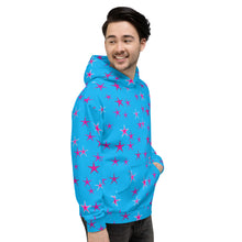 Load image into Gallery viewer, Aqua Sky Pink Stars Unisex Hoodie