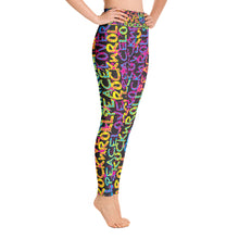 Load image into Gallery viewer, Peace, Love &amp; Rock n Roll on Stars Women&#39;s Yoga Leggings