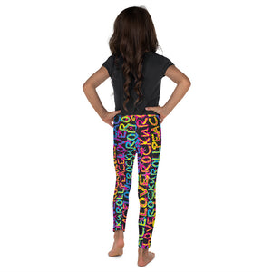 Peace, Love & Rock n Roll on Stars Kid's Leggings