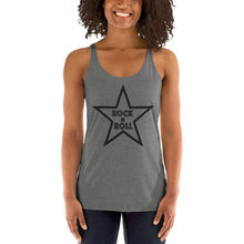 Load image into Gallery viewer, Rock n Roll Black Star Women&#39;s Racerback Tank