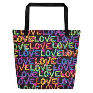 Love on Stars Beach Bag