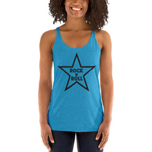 Load image into Gallery viewer, Rock n Roll Black Star Women&#39;s Racerback Tank