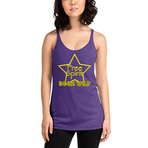 Free Spirit Born Wild in Yellow Women's Racerback Tank