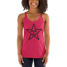 Load image into Gallery viewer, Rock n Roll Black Star Women&#39;s Racerback Tank