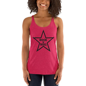 Rock n Roll Black Star Women's Racerback Tank