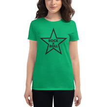 Load image into Gallery viewer, Rock n Roll Black Star Women&#39;s short sleeve t-shirt