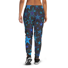 Load image into Gallery viewer, High Vibe Sky Blues &amp; Black Stars on Black Women&#39;s Joggers