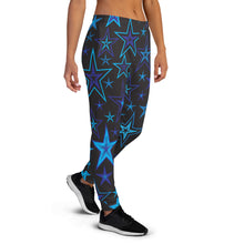 Load image into Gallery viewer, High Vibe Sky Blues &amp; Black Stars on Black Women&#39;s Joggers