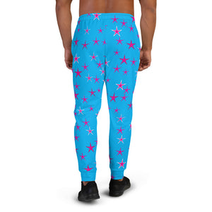 Aqua Sky Pink Stars Men's Joggers