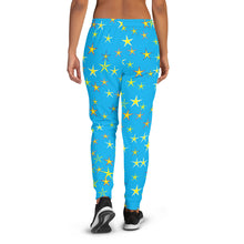 Load image into Gallery viewer, Aqua Sky Yellow Stars Women&#39;s Joggers