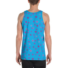 Load image into Gallery viewer, Aqua Sky Pink Stars Unisex Tank Top