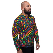 Load image into Gallery viewer, Love All Colors on Black Unisex Bomber Jacket