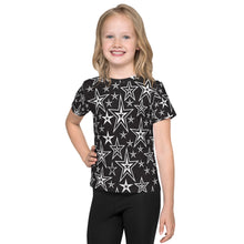 Load image into Gallery viewer, Rocking Classic White Stars on Black Kid&#39;s T-Shirt