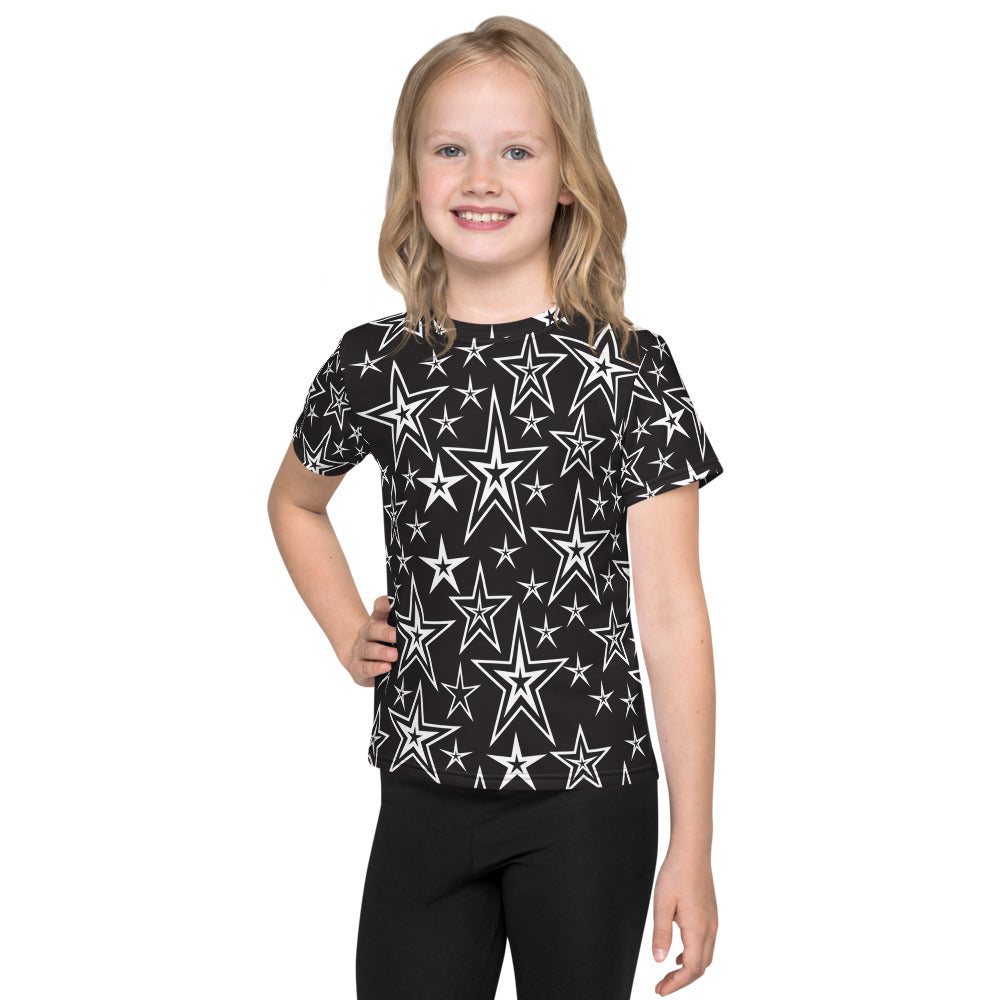 Rocking Classic White Stars on Black Kid's T-Shirt